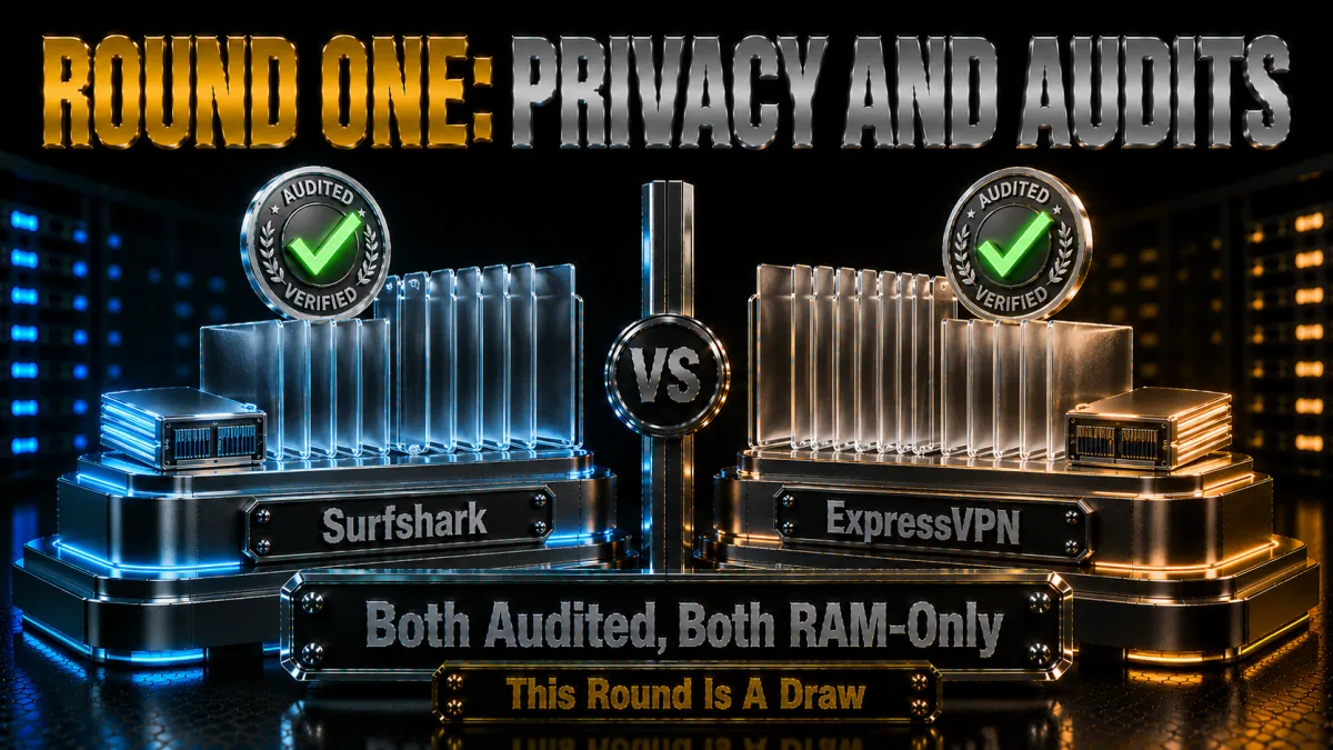 Round one privacy and audits: both independently audited and RAM-only, this round is a draw