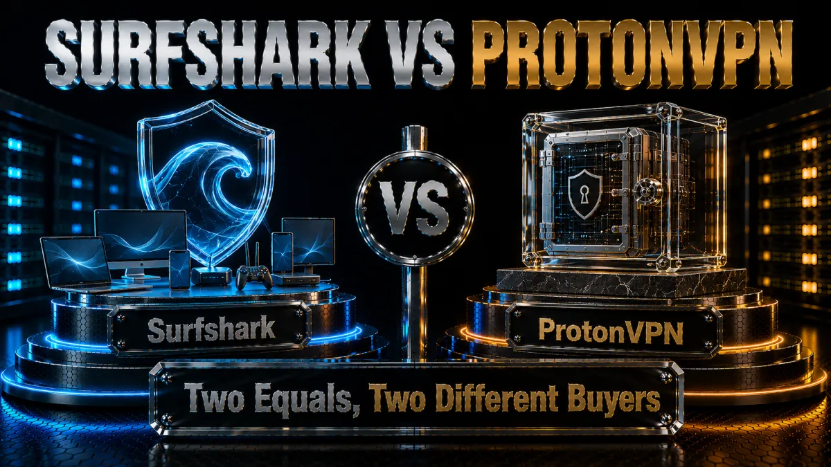 Surfshark versus ProtonVPN head to head: two equals for two different buyers