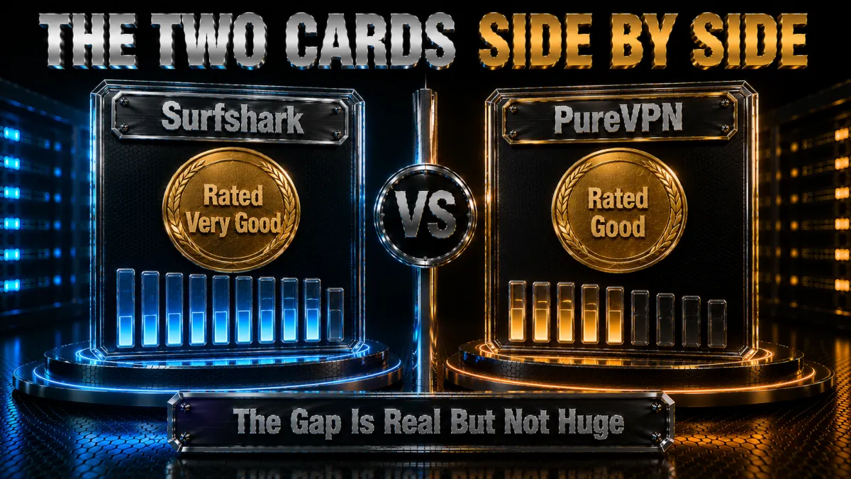 The two scorecards side by side: the gap is real but not huge