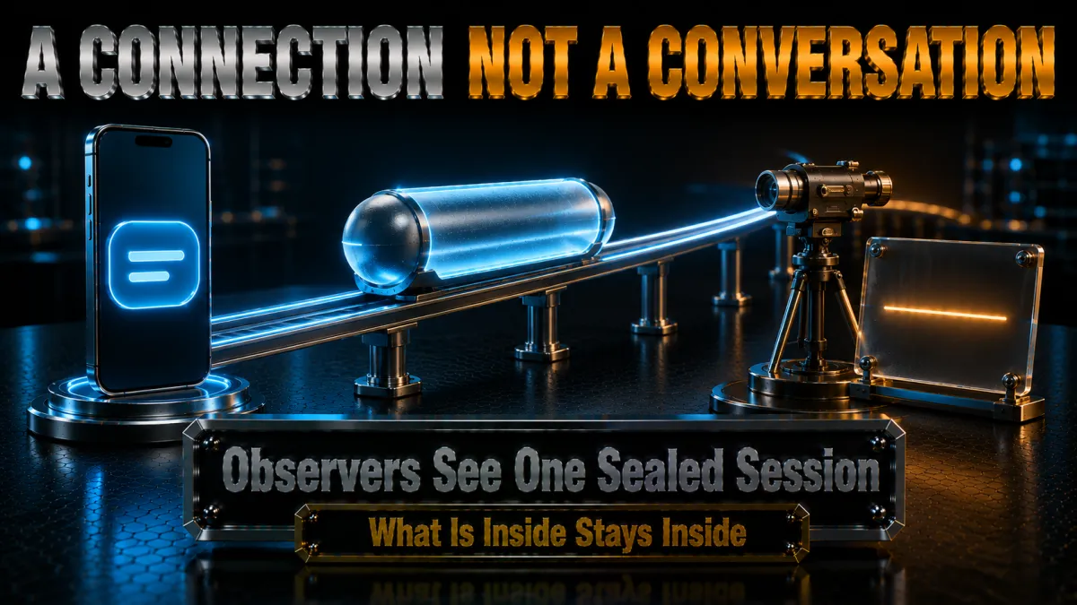 Privacy on monitored networks: observers see a connection, not a conversation