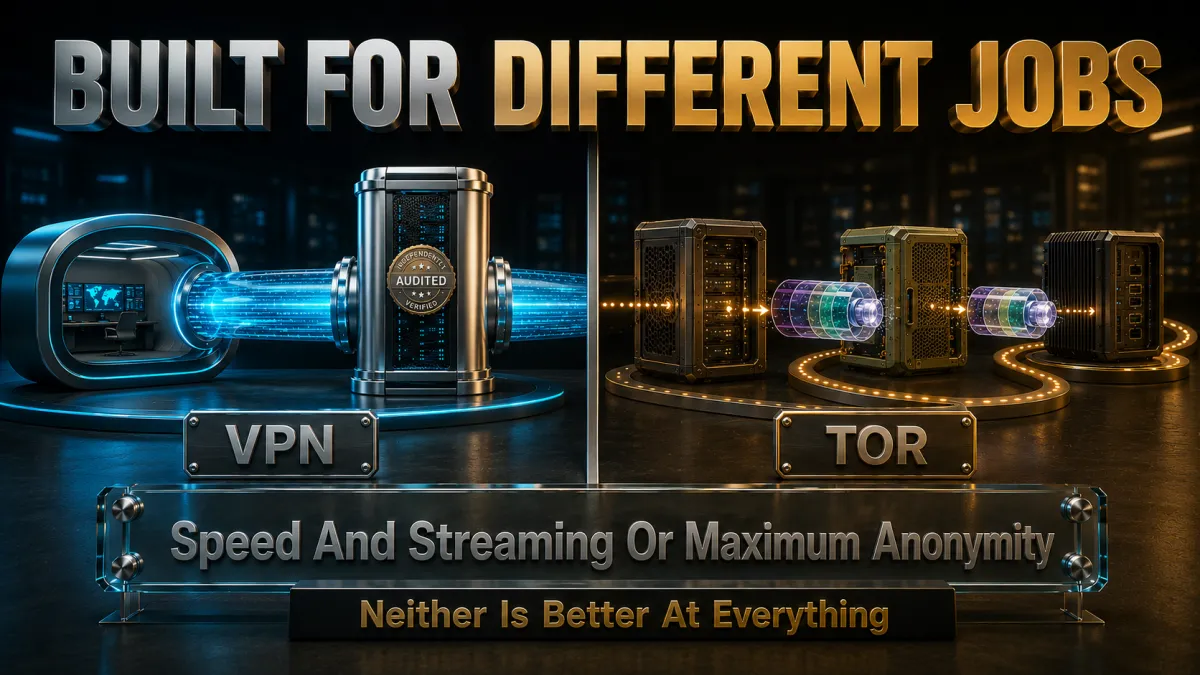 VPN and Tor side by side: built for different jobs, neither better at everything