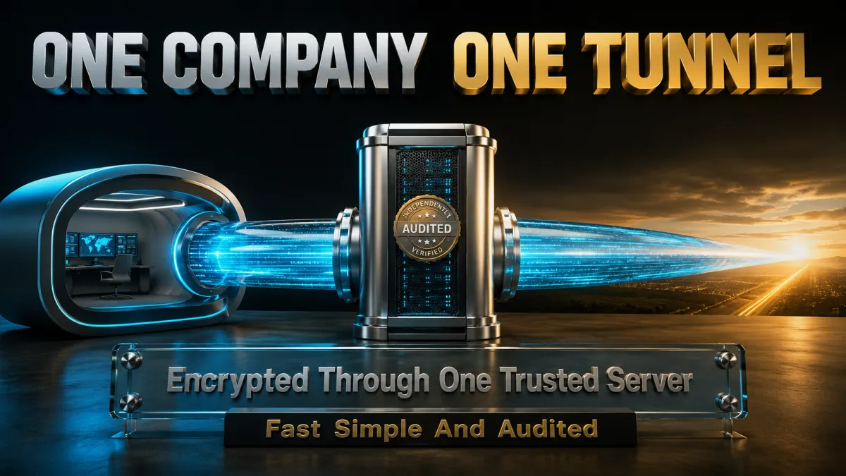 What a VPN actually is: encrypted through one trusted, audited server