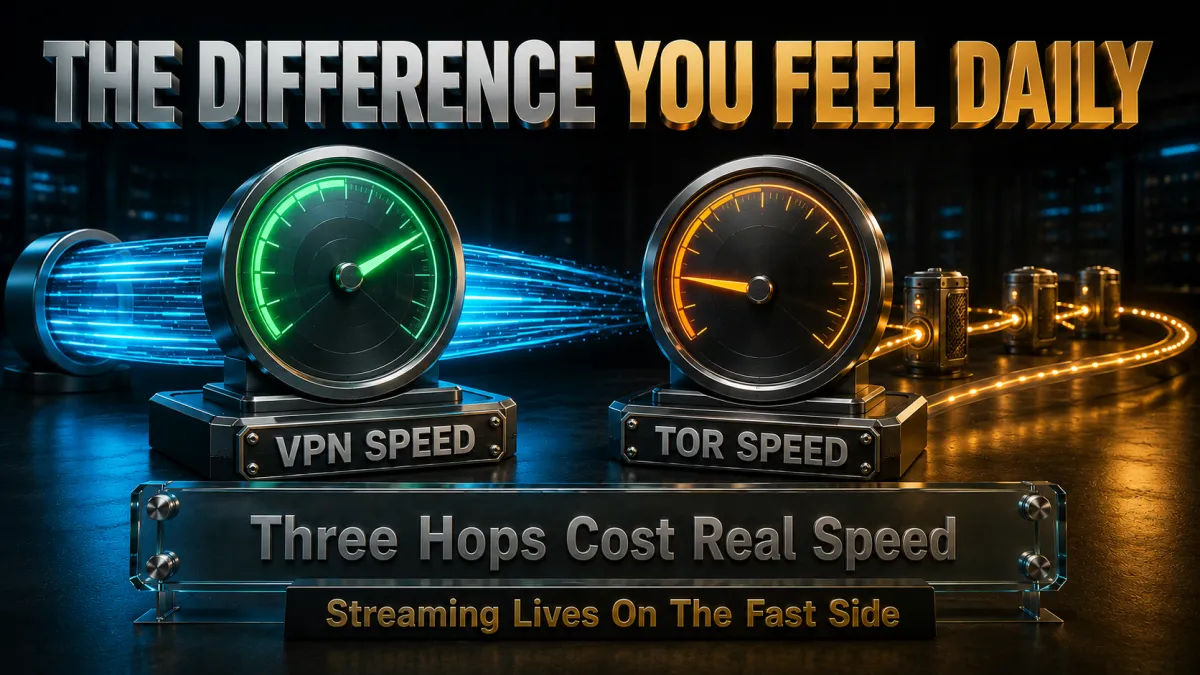 Speed compared honestly: three hops cost real speed, streaming lives on the fast side