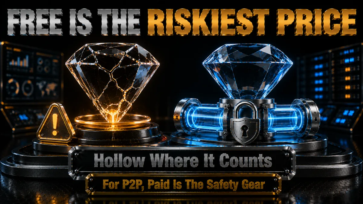 Free is the riskiest price for P2P: hollow where it counts, paid is the safety gear