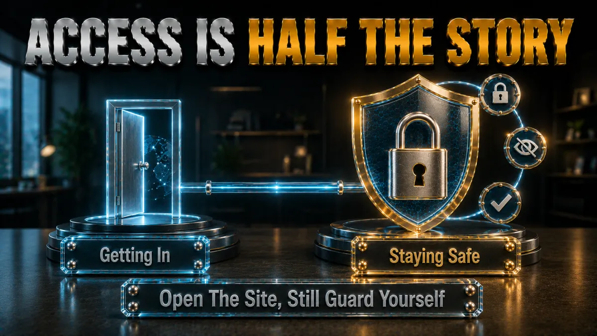 The safety angle: access is half the story, open the site and still guard yourself