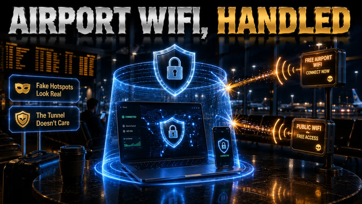 Staying safe on US public wifi: fake hotspots look real, the tunnel does not care
