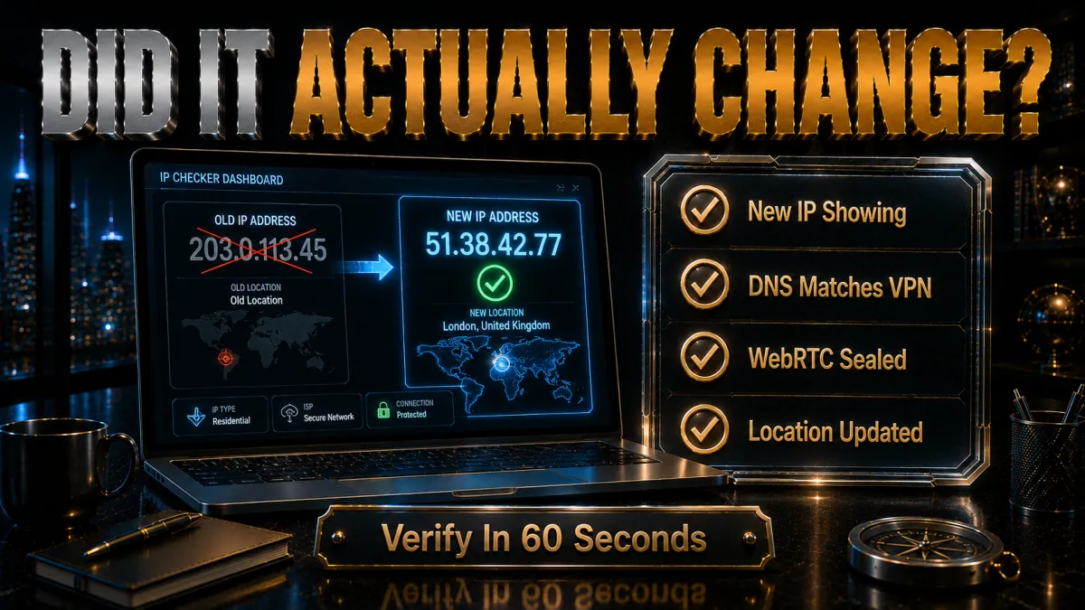 Verify your IP actually changed in 60 seconds