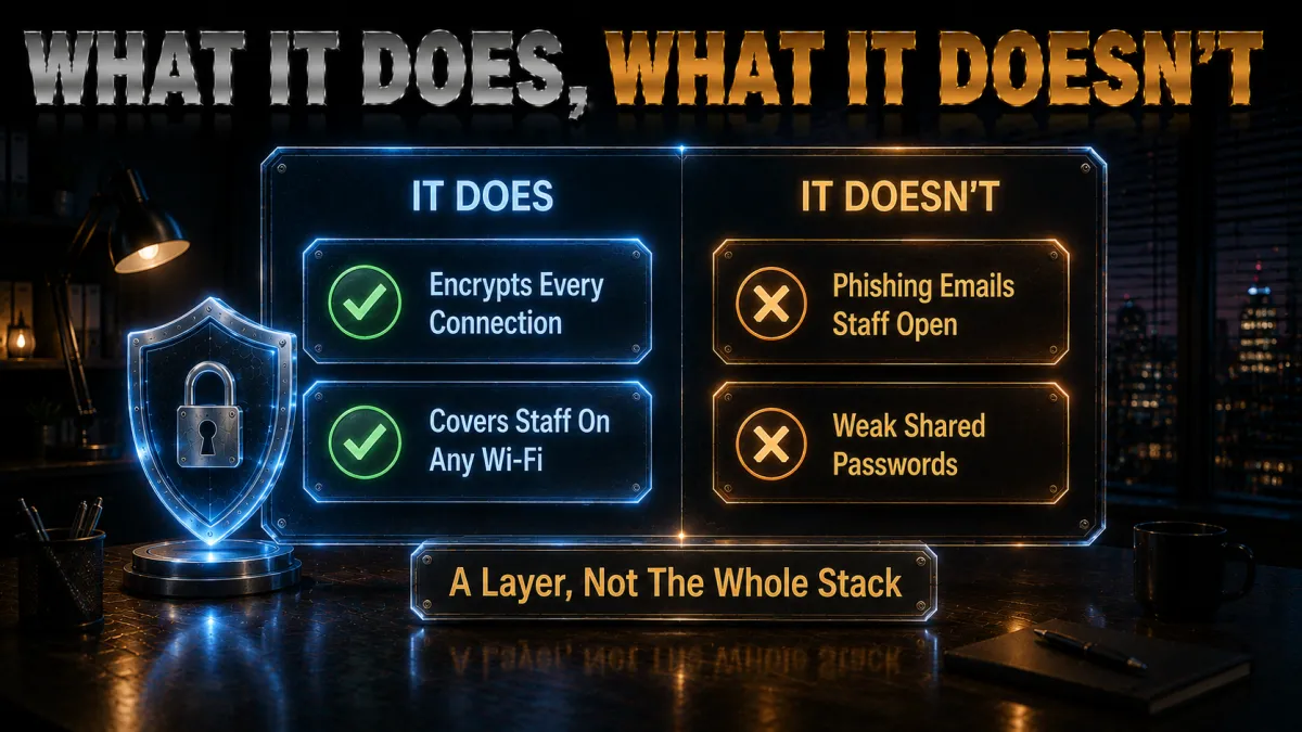 What a VPN does and does not do for your business: a layer, not the whole stack