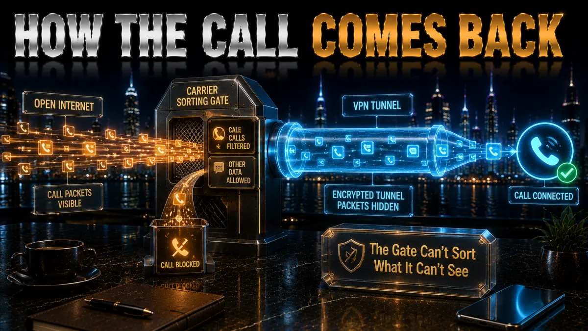 How a VPN restores WhatsApp calls: the gate cannot sort what it cannot see
