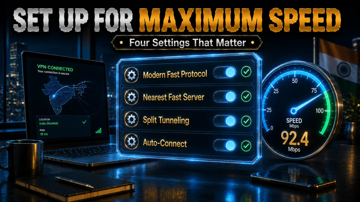 Set up your VPN for maximum speed in India: four settings that matter