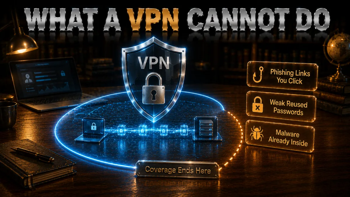 What a VPN cannot do for banking: phishing, weak passwords and malware sit outside coverage