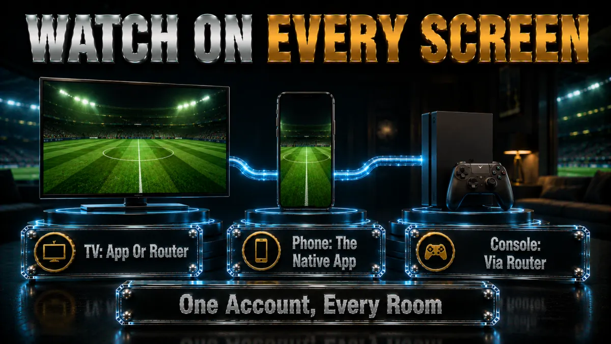Watching the World Cup on TVs, phones and consoles with one account
