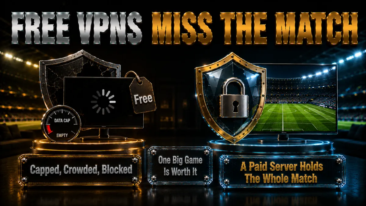Should you use a free VPN for the World Cup: capped and crowded, a paid server holds the whole match