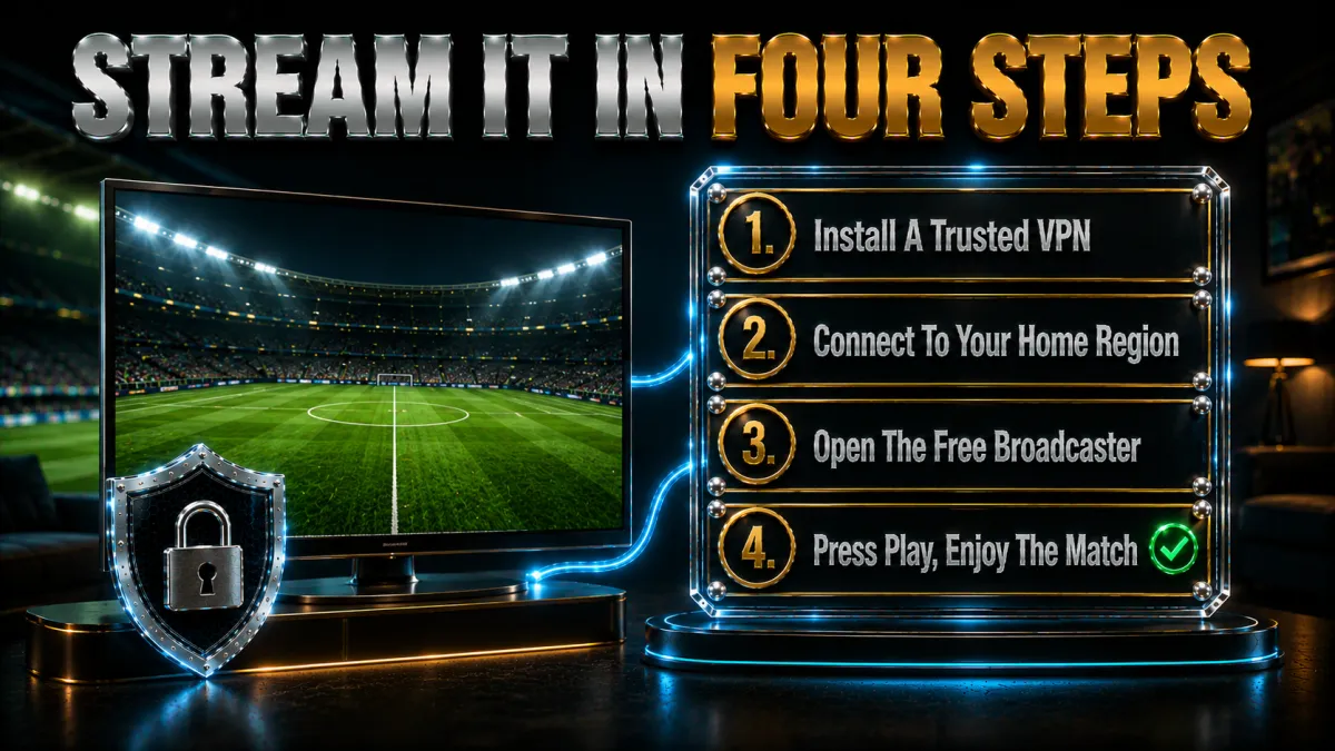 How to stream the World Cup with a VPN in four steps: install, connect home, open broadcaster, play