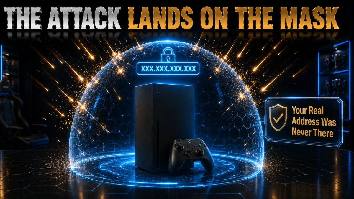 Xbox DDoS protection: the attack lands on the mask, your real address was never there